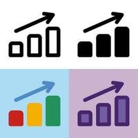 illustrazione grafica vettoriale dell'icona del grafico a barre. perfetto per interfaccia utente, nuova applicazione, ecc