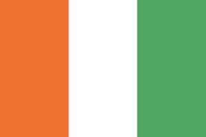 bandiera della costa d'avorio. colori e proporzioni ufficiali. bandiera nazionale della Costa d'Avorio. vettore