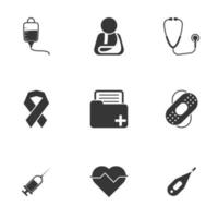 icone vettoriali mediche su sfondo bianco