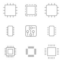 illustrazione vettoriale sul chip del computer a tema