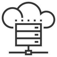 vettore icona linea di hosting cloud