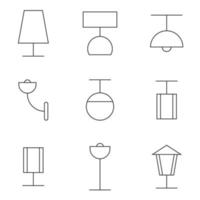 illustrazione vettoriale sulle icone della lampada a tema
