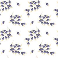 senza cuciture, foglie acquerello lilla-beige dipinte su sfondo bianco. stampa, tessuto, carta da parati, arredamento per lino pastello vettore