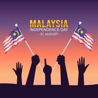 illustrazione vettoriale felice giorno dell'indipendenza della Malesia. adatto per poster e banner di biglietti di auguri