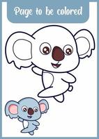 pagina da colorare per bambini. simpatico koala vettore