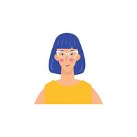 avatar di donne con capelli corti e frangia vettore