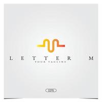 lettera m onda logo design logo premium elegante modello vettoriale eps 10