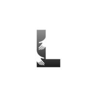 icona del logo della lettera l con il modello di simbolo del design della mano vettore