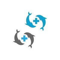 modello di vettore del concetto di design icona del delfino logo
