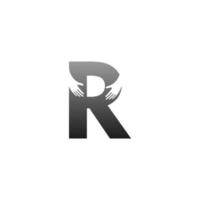 icona del logo della lettera r con il modello di simbolo del design della mano vettore