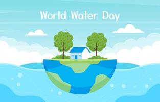 sfondo di celebrazione dell'evento della giornata mondiale dell'acqua vettore