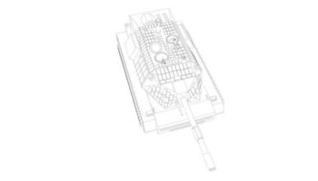 line art del carro armato di cacciatorpediniere vettore