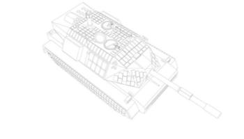 line art del carro armato di cacciatorpediniere vettore