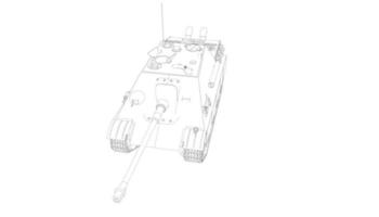 line art di carri armati militari vettore