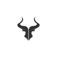 logo icona toro, vettore di progettazione del logo dell'icona della testa di bufalo