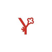 icona del logo della lettera y con il modello di simbolo del design dell'icona chiave vettore