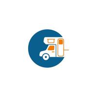 semplice caravan mobile icona logo design vector
