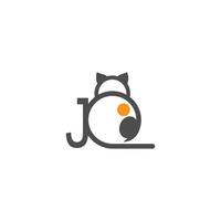 logo icona gatto con vettore di progettazione modello lettera j