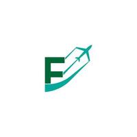 lettera f con vettore di disegno dell'icona del logo aereo