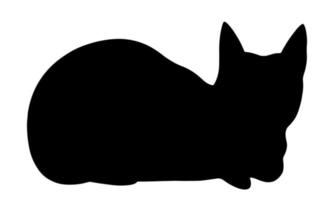 icona vettore gatto nero. l'animale è seduto. sagoma di un animale. illustrazione isolata su uno sfondo bianco. gatto domestico. monocromo.