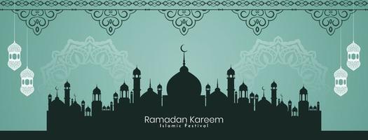 ramadan kareem festival islamico elegante design decorativo banner vettore