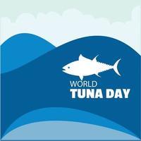 vettore della giornata mondiale del tonno buono per la celebrazione della giornata mondiale del tonno immagine del tonno. semplice ed elegante