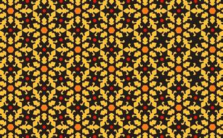 batik motivo floreale rosso e giallo geometrico astratto per feed poster modello vettore