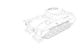 line art del carro armato di cacciatorpediniere vettore