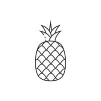 icona di contorno dell'illustrazione di ananas. vettore