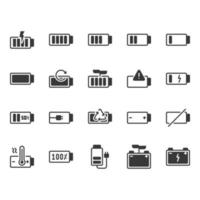 Set di icone della batteria vettore
