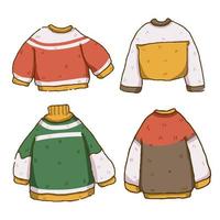 Maglione natalizio set design carino vettore