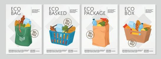 set poster pacchetto eco vettore