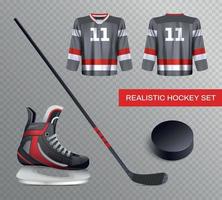 set da hockey realistico vettore