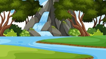 Un semplice paesaggio naturale a cascata vettore