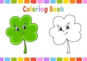 libro da colorare per bambini. ns. giorno di patrizio. personaggio dei cartoni animati. illustrazione vettoriale. pagina di fantasia per bambini. sagoma di contorno nero. isolato su sfondo bianco. vettore