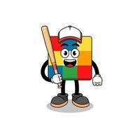 cubo puzzle mascotte cartone animato come un giocatore di baseball vettore