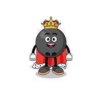 illustrazione della mascotte del re della palla da bowling vettore