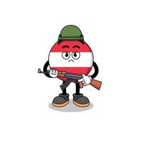cartone animato del soldato di bandiera austriaca vettore