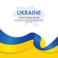 carta con sfondo di concetto di bandiera ucraina vettore