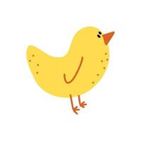 illustrazione vettoriale di carino pollo giallo in stile doodle cartone animato