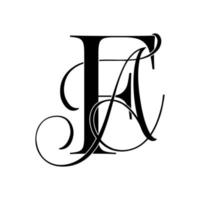 fa, af, logo monogramma. icona della firma calligrafica. monogramma del logo del matrimonio. simbolo del monogramma moderno. logo delle coppie per il matrimonio vettore