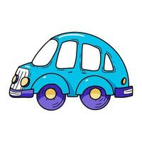 giocattolo auto isolato su sfondo bianco. immagine dell'emblema del logo dell'oggetto disegnato a mano imprecisa nello stile di doodle di arte. vettore