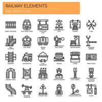 Icone ferroviarie linea sottile icone