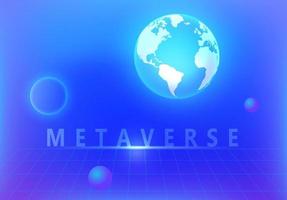 concetto di metaverse, la parola realtà virtuale metaverse e illustrazione vettoriale della tecnologia di realtà aumentata