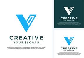 monogramma astratto lettera v logo design vettore