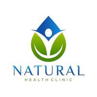 modello vettoriale di progettazione del logo della clinica di salute naturale