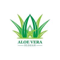 pianta verde aloe vera logo vettore icona simbolo molti vantaggi