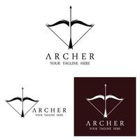 silhouette di athena minerva con design logo arciere reale vettore