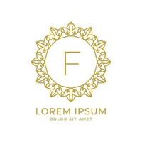 lettera f design del logo vettoriale minimalista di lusso per spa, moda, matrimoni, saloni, hotel, immobili, cure di bellezza