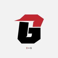 lettera g e b forte monogramma pulito iniziali logo vettoriale design